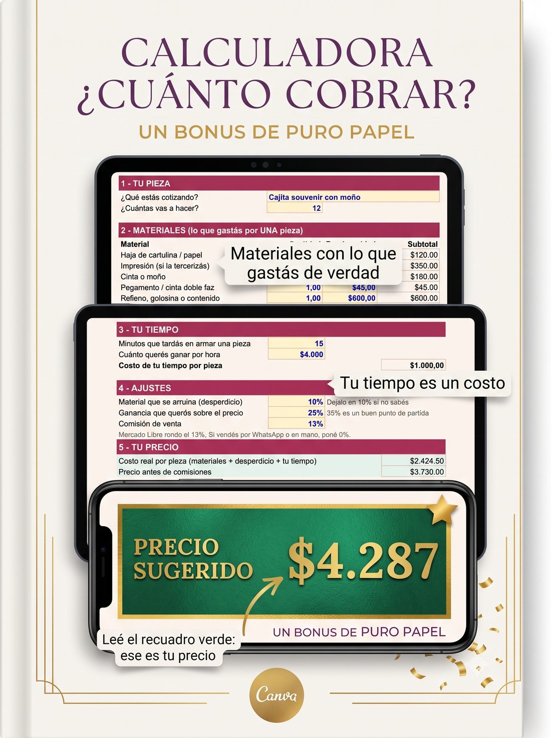 Combo Puro Papel — Moldes editables + 65 kits para colorear + Catálogo profesional