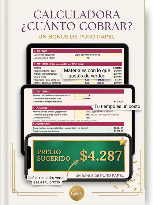 Combo Puro Papel — Moldes editables + 65 kits para colorear + Catálogo profesional