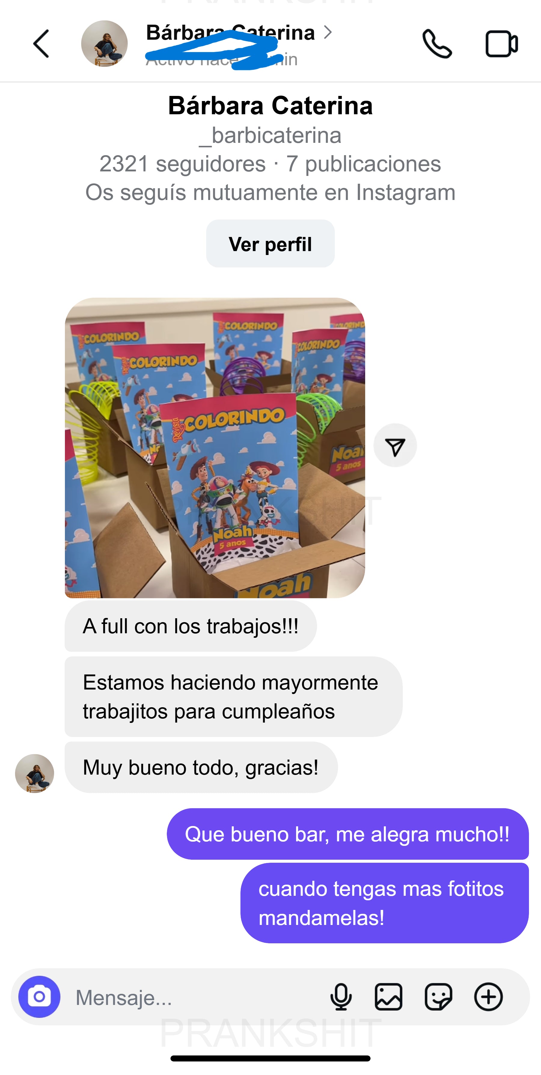 Mensaje de una alumna de Puro Papel